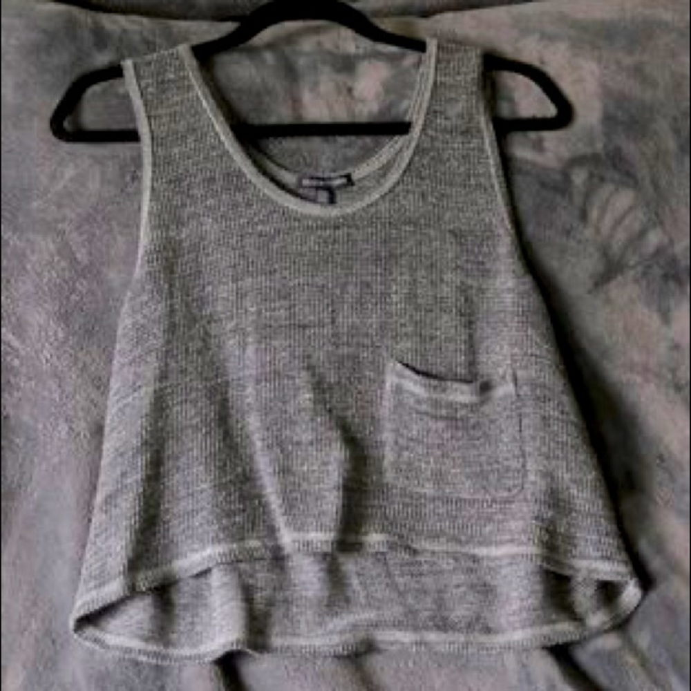 Eileen Fisher Crop Sweater Tank with Pocket Medium Grey